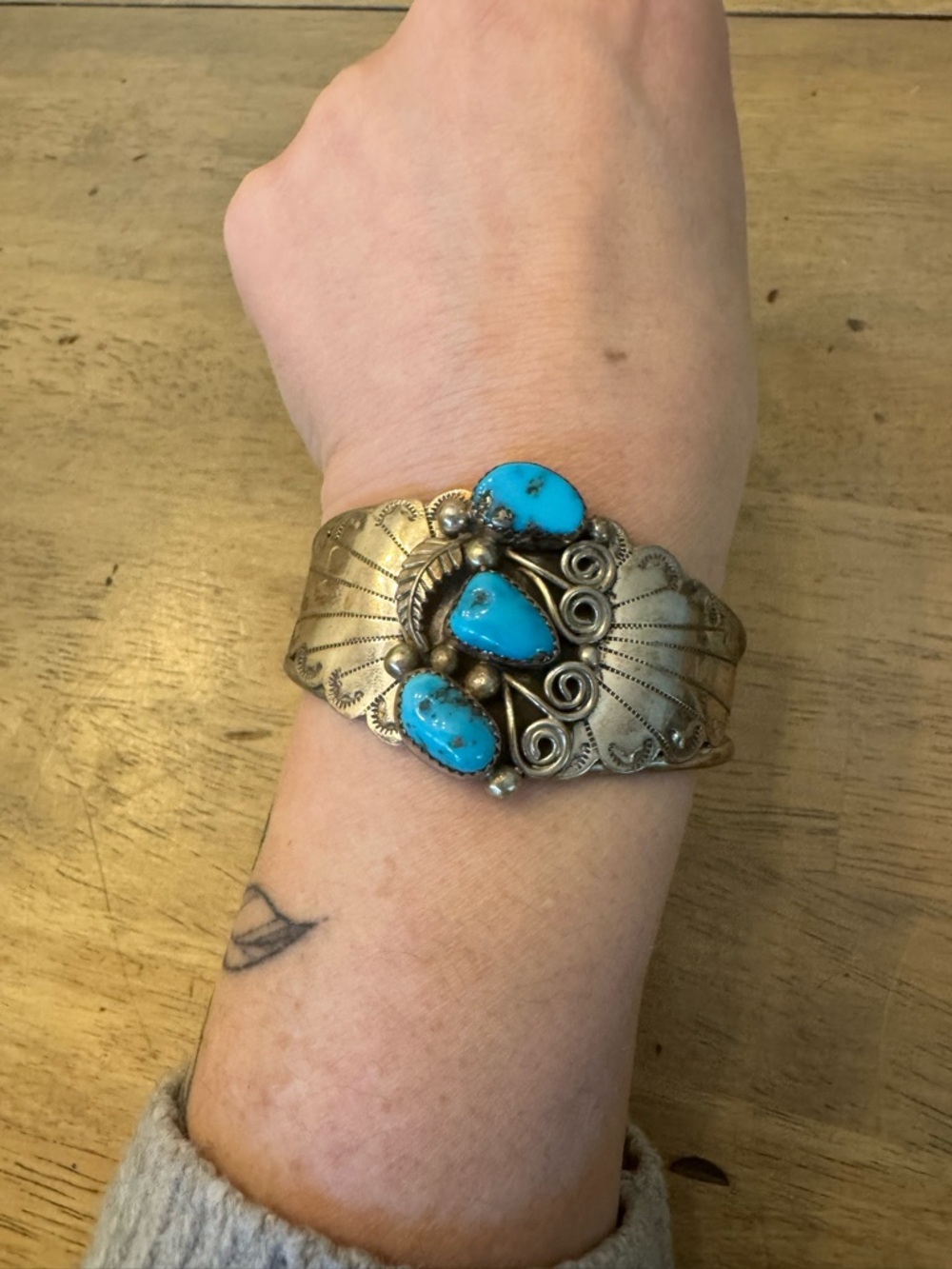 Turquoise and Silver Cuff Bracelet